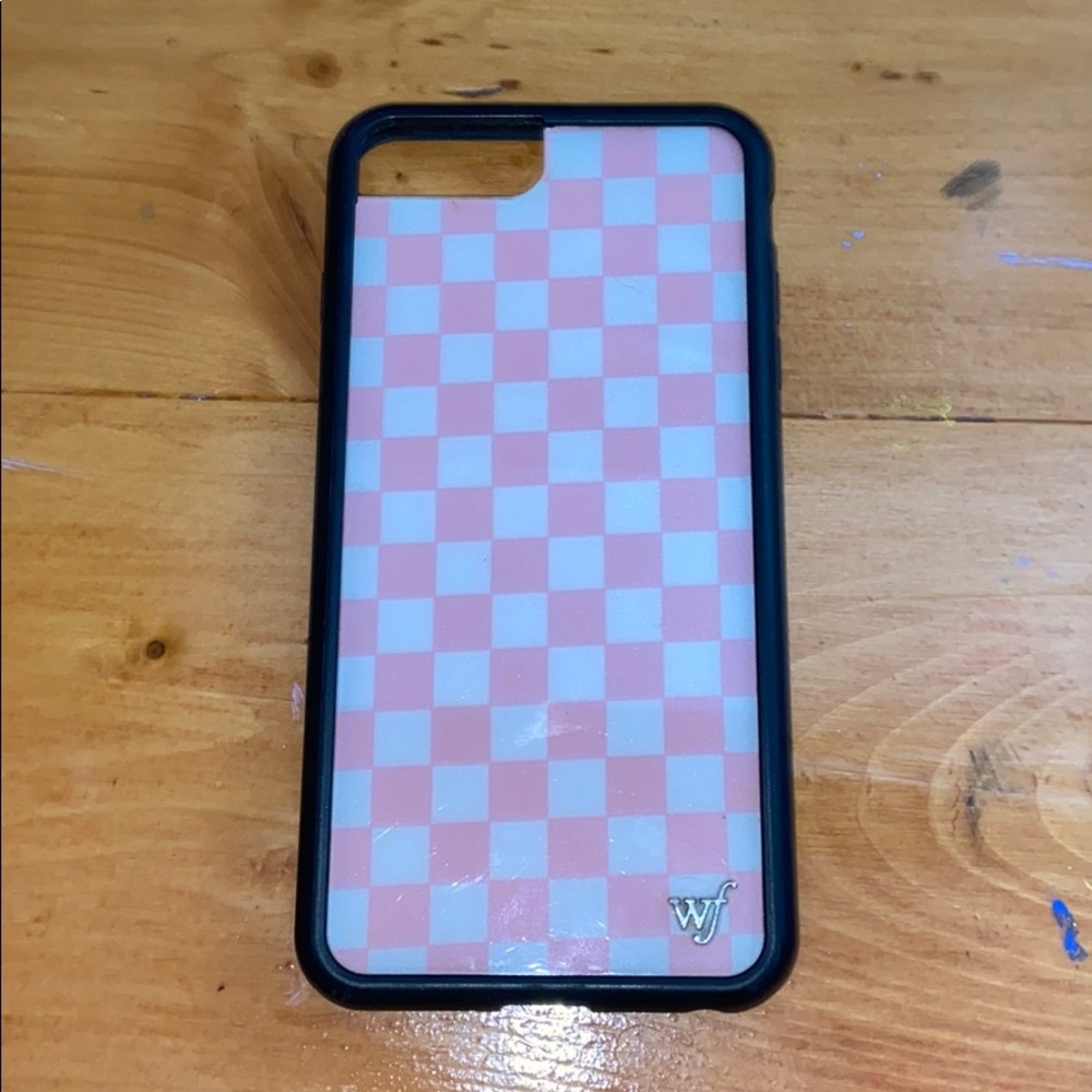 Pink Checkered IPhone 6+, 7+, 8+ Wildflower Case